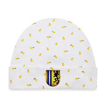 Chemnitz - Chemnitzer Wappen - Baby Premium Organic Mütze - Weiß/Zitronengelb - Vorne