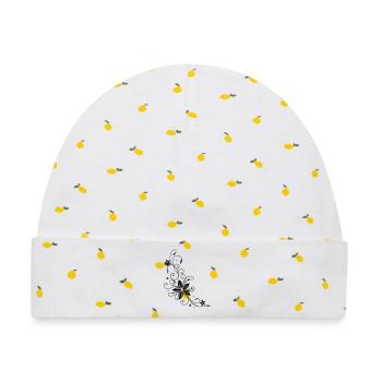 Filigranes und feminines Tribal mit Blumen. - Baby Premium Organic Mütze - Weiß/Zitronengelb - Vorne