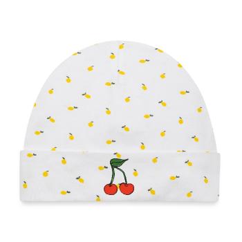 kirsche cherry - Baby Premium Organic Mütze - Weiß/Zitronengelb - Vorne