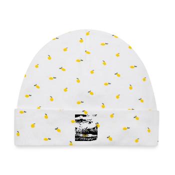 Angelus Fantasy Black Art Design - Baby Premium Organic Mütze - Weiß/Zitronengelb - Vorne