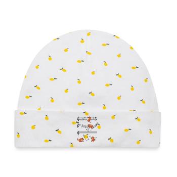 Kunterbunte Tiger-Posen - Baby Premium Organic Mütze - Weiß/Zitronengelb - Vorne