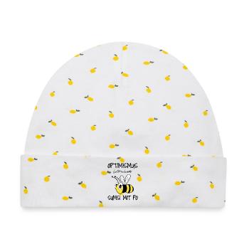 Sumsi Mit Po Imker Optimismus Bienen Geschenk - Baby Premium Organic Mütze - Weiß/Zitronengelb - Vorne