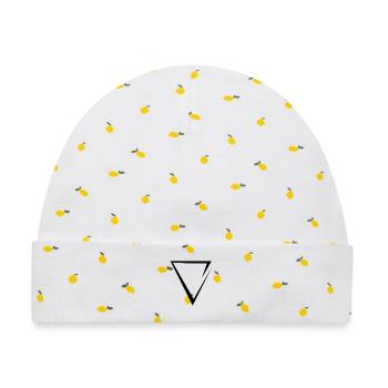 Wasser - Baby Premium Organic Mütze - Weiß/Zitronengelb - Vorne