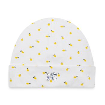 Flugzeug - Baby Premium Organic Mütze - Weiß/Zitronengelb - Vorne