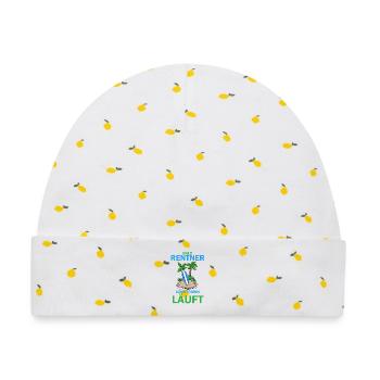 Bald Rentner - Baby Premium Organic Mütze - Weiß/Zitronengelb - Vorne