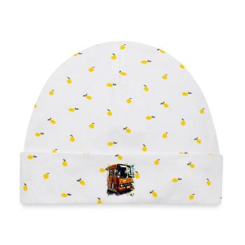 Vintage Ikarus Bus - Baby Premium Organic Mütze - Weiß/Zitronengelb - Vorne