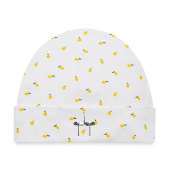 Golfschläger Golfspieler - Baby Premium Organic Mütze - Weiß/Zitronengelb - Vorne