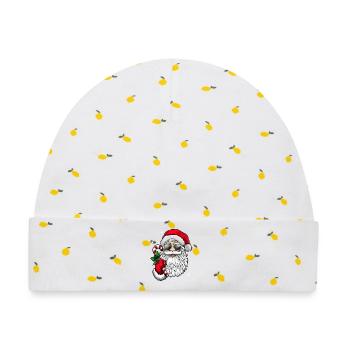Santa Claus - Baby Premium Organic Mütze - Weiß/Zitronengelb - Vorne