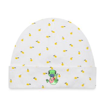 Baby Eidechse - Baby Premium Organic Mütze - Weiß/Zitronengelb - Vorne