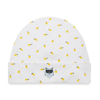 Sibirische Katze - Baby Premium Organic Mütze - Weiß/Zitronengelb - Vorne