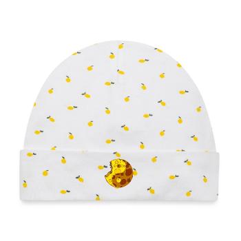 Käse Yin Yang - Baby Premium Organic Mütze - Weiß/Zitronengelb - Vorne