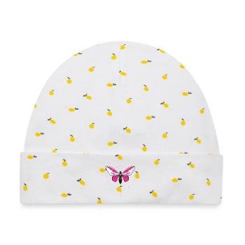motte tattoo schmetterling pendel pink Mondphase  - Baby Premium Organic Mütze - Weiß/Zitronengelb - Vorne