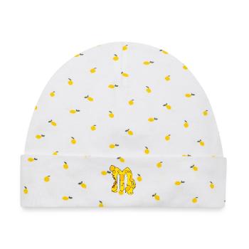 Zodiac Sternzeichen Jungfrau - Baby Premium Organic Mütze - Weiß/Zitronengelb - Vorne