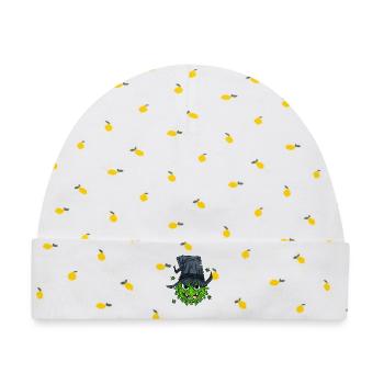 Hexe Virus - Baby Premium Organic Mütze - Weiß/Zitronengelb - Vorne