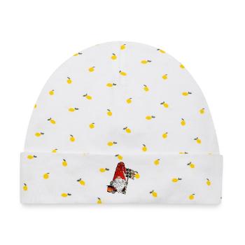 Weihnachts Wicht Christmas Gnome Ho Ho Ho - Baby Premium Organic Mütze - Weiß/Zitronengelb - Vorne