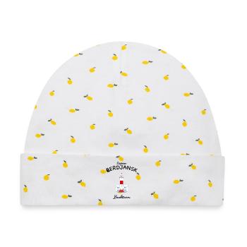 Asowsches Meer, Unterer Berdjansk Leuchtturm, UKR - Baby Premium Organic Mütze - Weiß/Zitronengelb - Vorne