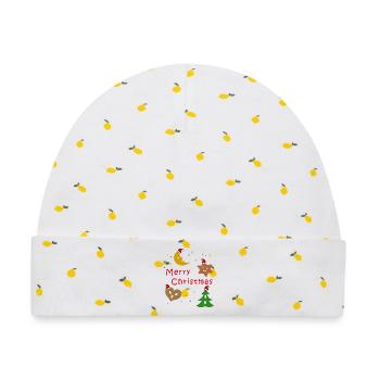 Pfefferkuchen, merry christmas Weihnachten - Baby Premium Organic Mütze - Weiß/Zitronengelb - Vorne