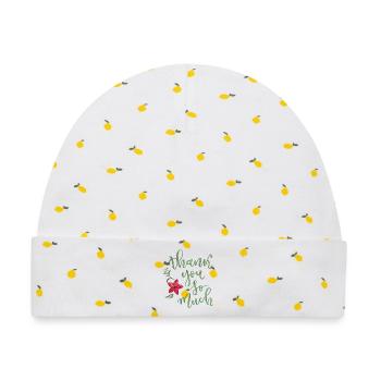 thank you so much - Baby Premium Organic Mütze - Weiß/Zitronengelb - Vorne