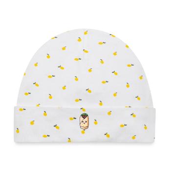 Süßer Kawaii Kebap Wrap - Baby Premium Organic Mütze - Weiß/Zitronengelb - Vorne