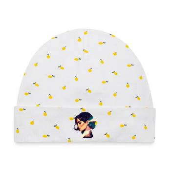 Kosmische Traumfrau Illustration - Baby Premium Organic Mütze - Weiß/Zitronengelb - Vorne