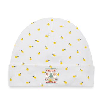 Hässlicher Weihnachtspullover - Baby Premium Organic Mütze - Weiß/Zitronengelb - Vorne