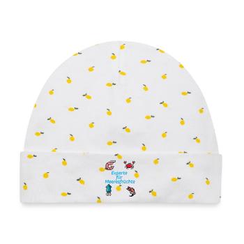 Experte für Meeresfrüchte - Baby Premium Organic Mütze - Weiß/Zitronengelb - Vorne