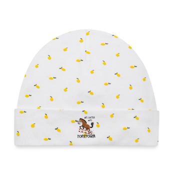 Witziges Springpferd Springreiten Tunier Pferd - Baby Premium Organic Mütze - Weiß/Zitronengelb - Vorne