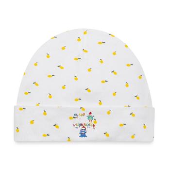 Hurra Weihnachten - Baby Premium Organic Mütze - Weiß/Zitronengelb - Vorne