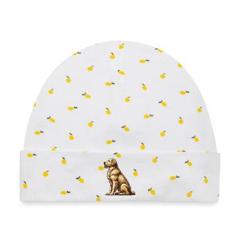 Golden Retriever - Baby Premium Organic Mütze - Weiß/Zitronengelb - Vorne