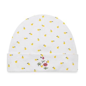 Pflanze Knospe Blume - Baby Premium Organic Mütze - Weiß/Zitronengelb - Vorne