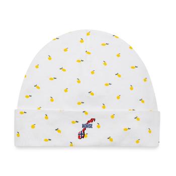 Norwegische Flagge, Norwegischer Stolz - Baby Premium Organic Mütze - Weiß/Zitronengelb - Vorne