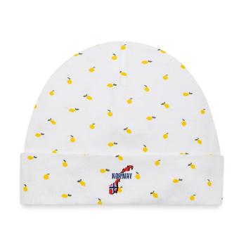 Norwegische Flagge, Norwegischer Stolz - Baby Premium Organic Mütze - Weiß/Zitronengelb - Vorne