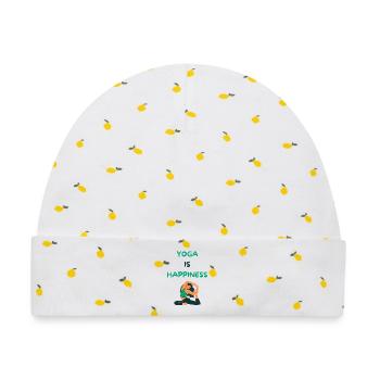 Yoga is happiness - Baby Premium Organic Mütze - Weiß/Zitronengelb - Vorne