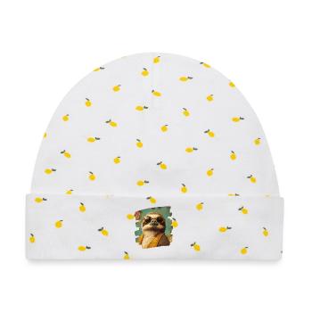 Faultier - Baby Premium Organic Mütze - Weiß/Zitronengelb - Vorne