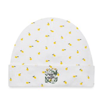Wild, kein Unkraut - Dandelion Botanical Design - Baby Premium Organic Mütze - Weiß/Zitronengelb - Vorne