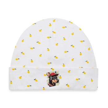 Dobermann - Baby Premium Organic Mütze - Weiß/Zitronengelb - Vorne