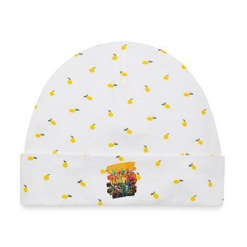 Frühling Frühlingsanfang Blume Blumen - Baby Premium Organic Mütze - Weiß/Zitronengelb - Vorne