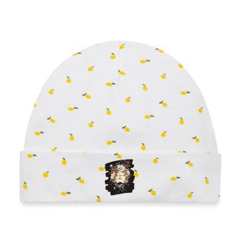 Frühling Frühlingsanfang Blumen - Baby Premium Organic Mütze - Weiß/Zitronengelb - Vorne