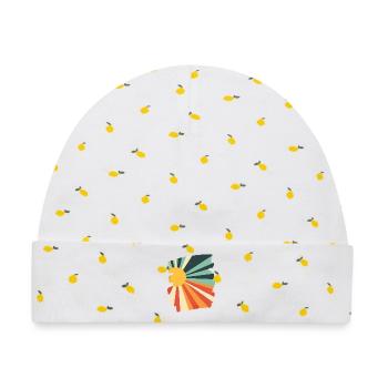 Sommer Sonne - Baby Premium Organic Mütze - Weiß/Zitronengelb - Vorne