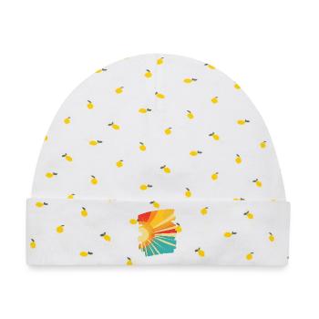 Sommer Sonne - Baby Premium Organic Mütze - Weiß/Zitronengelb - Vorne