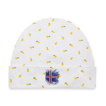 Flagge von Island, Isländischer Stolz - Baby Premium Organic Mütze - Weiß/Zitronengelb - Vorne