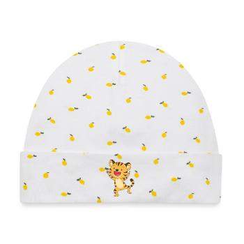Strahle-Tigerbaby - Baby Premium Organic Mütze - Weiß/Zitronengelb - Vorne