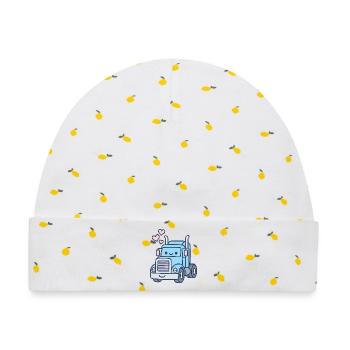 Kawaii Truck Shirt mit Herz Auspuff Liebe LKW - Baby Premium Organic Mütze - Weiß/Zitronengelb - Vorne