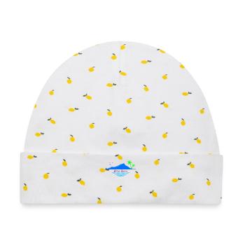 Bora Bora Palmen Insel Meer Traumstrand Souvenir - Baby Premium Organic Mütze - Weiß/Zitronengelb - Vorne