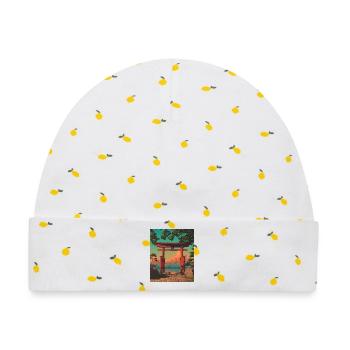 Torii Tor bei Sonnenuntergang am Ufer - Baby Premium Organic Mütze - Weiß/Zitronengelb - Vorne