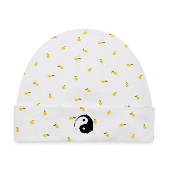 Yin Yang Symbol – Kalligrafie Zen Entspannung - Baby Premium Organic Mütze - Weiß/Zitronengelb - Vorne