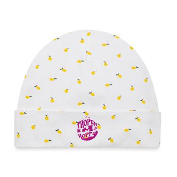 Tropische Hoffnung Illustration - Baby Premium Organic Mütze - Weiß/Zitronengelb - Vorne