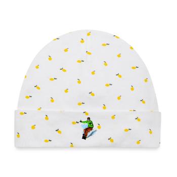 Snowboarding - Baby Premium Organic Mütze - Weiß/Zitronengelb - Vorne