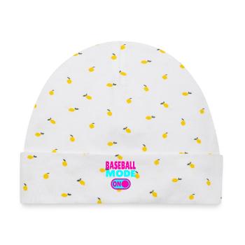 Baseball Mode ON – Für Spieler & echte Fans - Baby Premium Organic Mütze - Weiß/Zitronengelb - Vorne
