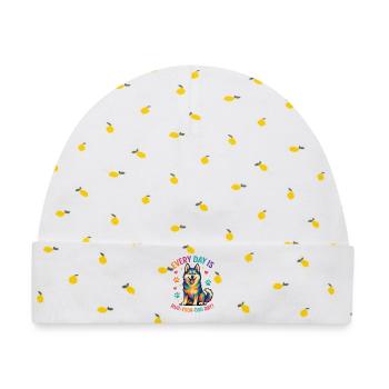 Husky - Baby Premium Organic Mütze - Weiß/Zitronengelb - Vorne